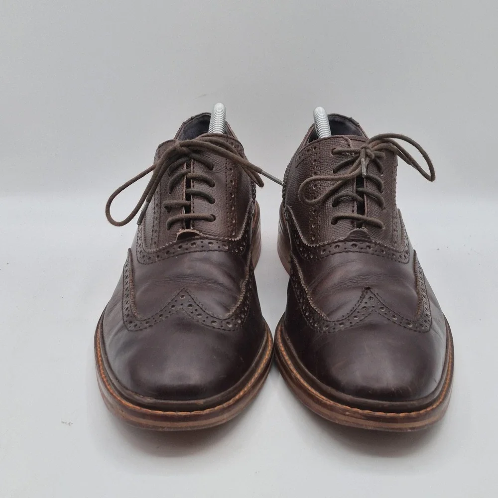 Cole Haan Wingtip Oxford Shoes Mens Size 10.5 Brown Leather Brogue Casual‎ Dress